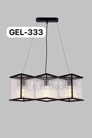 Modern 3-Light Caged Linear Pendant Chandelier