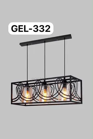 Modern 3-Light Caged Linear Pendant Chandelier