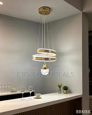 Golden Spiral Led Chandelier