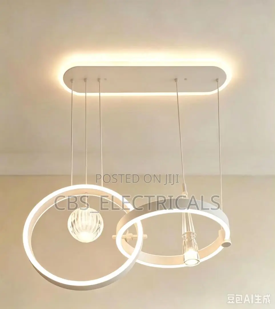 Modern White Interlocking Ring LED Chandelier