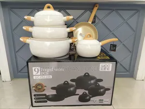 9Pcs Granite Cookware Set Non-Stick Forged Aluminum Cooking