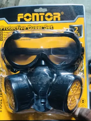 Protective Cover Set Includes Respirator Mask and Protective Goggles.