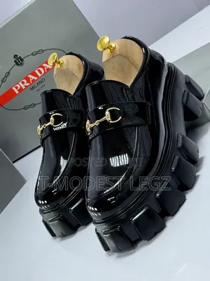 Luxury Glossy Lightweight Prada Milano Chunky Loafers