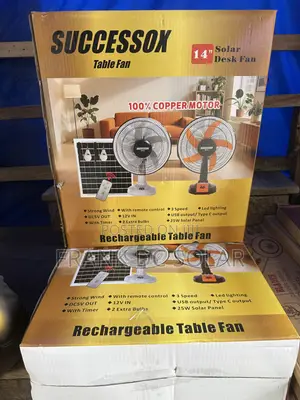 Successox Table Fan 14” Solar Desk Fan
