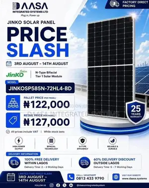 Original Jinko Solar Panel - Jinkosp585n-72hl4-Bd