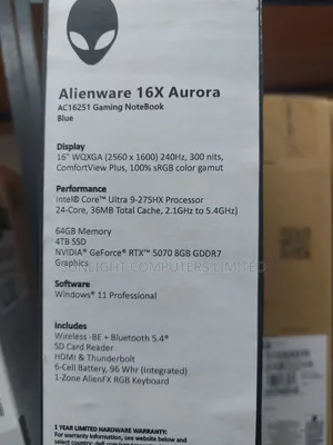 New Laptop Dell Allenware M15 R5 64GB Intel Core Ultra 9 SSD 4T