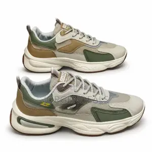 Men's Breathable Lace-Up Trendy Sneakers - Multicolour