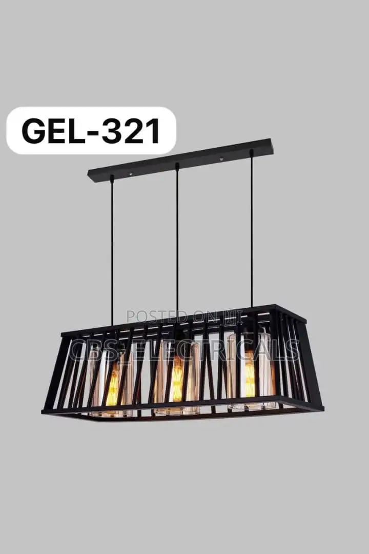 Modern 3-Light Caged Linear Pendant Chandelier