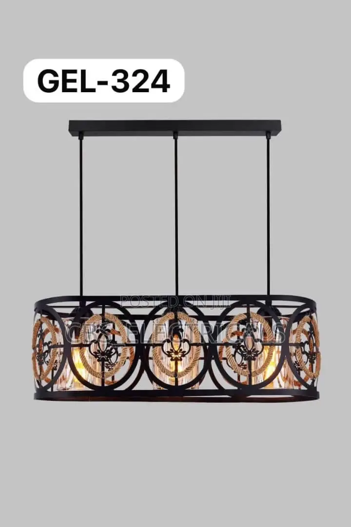 Modern 3-Light Caged Linear Pendant Chandelier