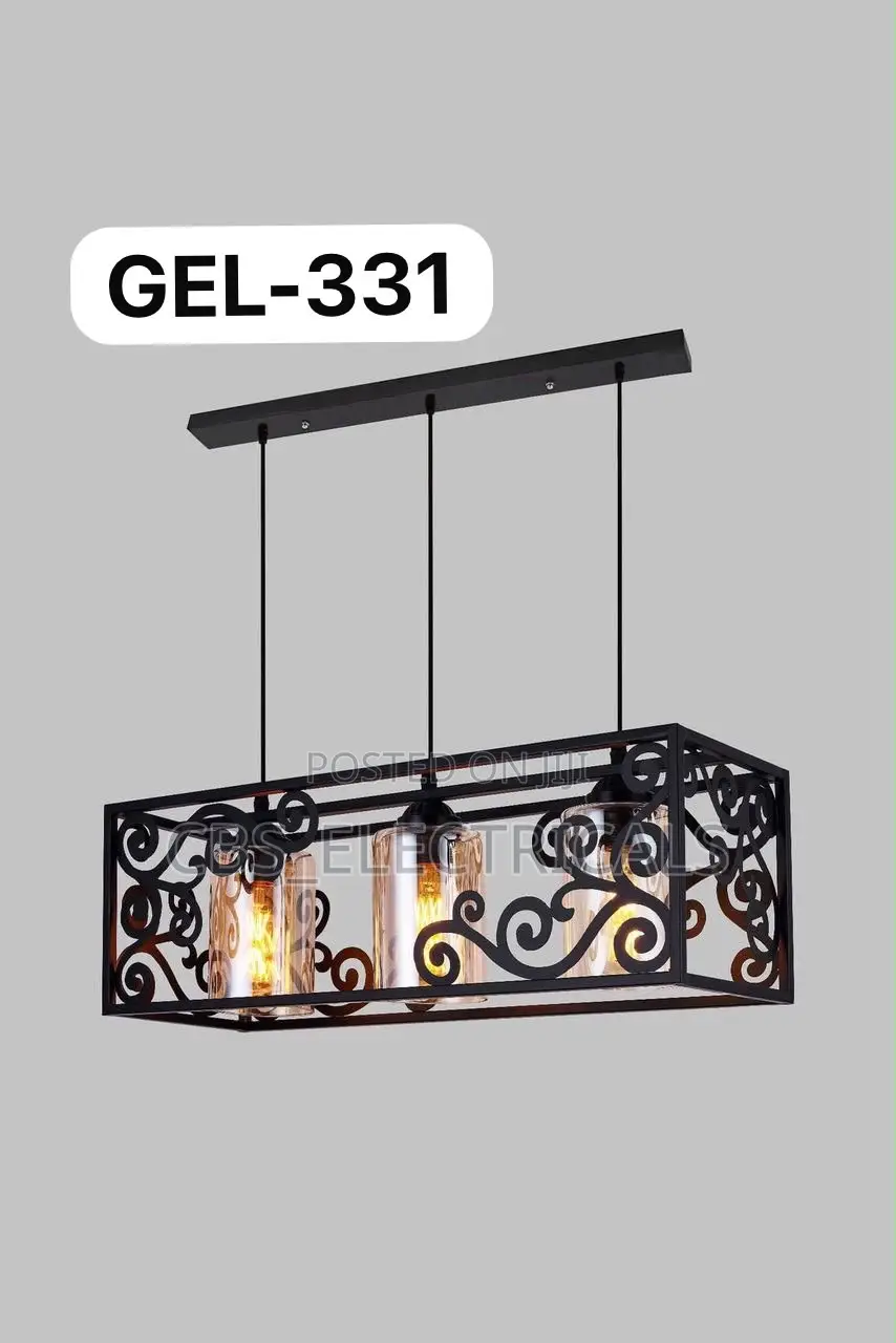 Modern 3-Light Caged Linear Pendant Chandelier