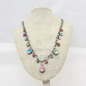 Vintage Necklace Colorful Diamond Necklace Y2K Accessories