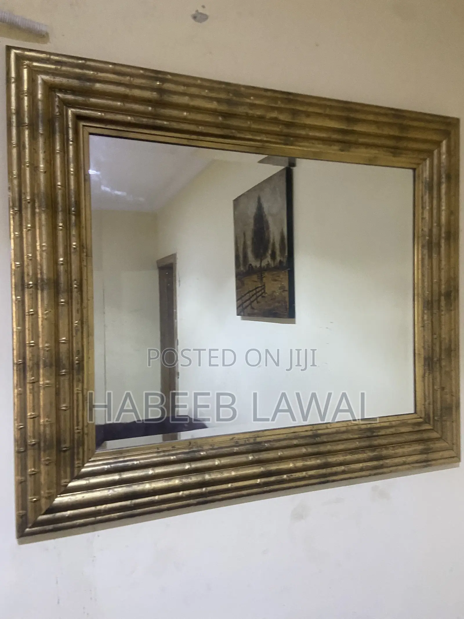 Imported Faux Bamboo Framed Wall Mirror