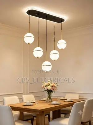 Modern 5-Globe Linear Chandelier Light