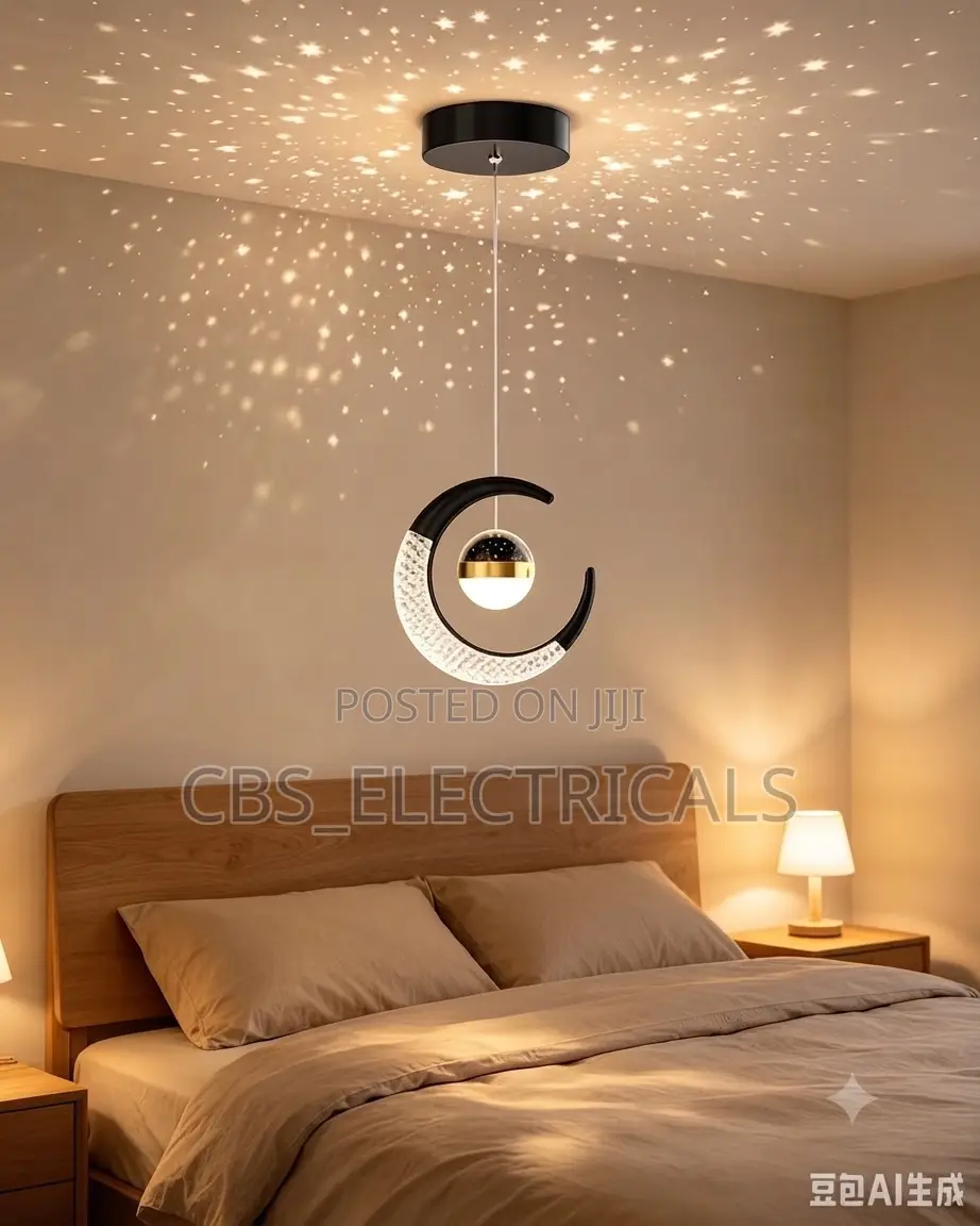 Crescent Moon Starry Sphere Pendant Light