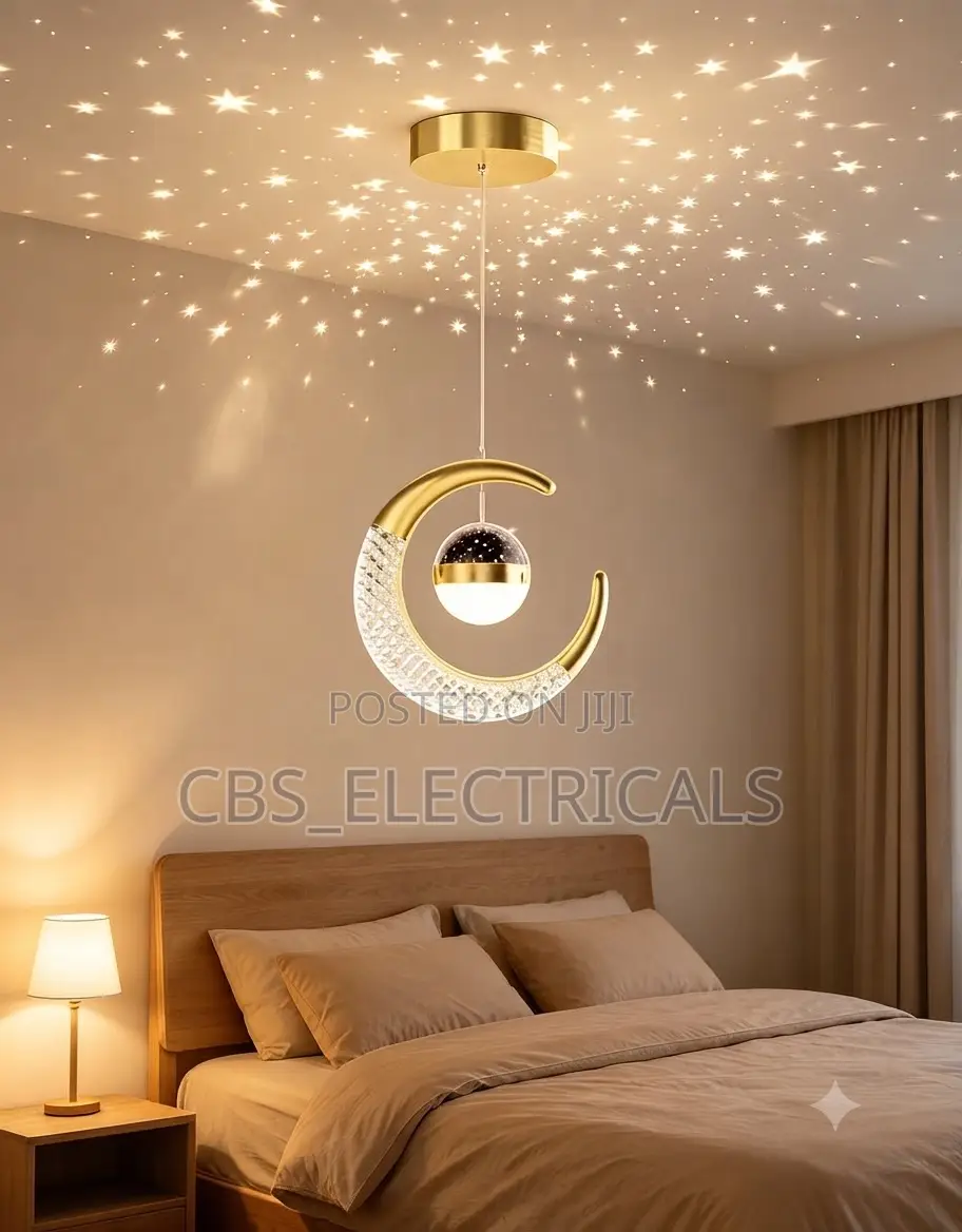 Crescent Moon Starry Sphere Pendant Light