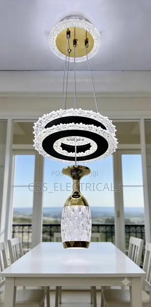 Modern Crystal Ring Wine Glass Pendant Light