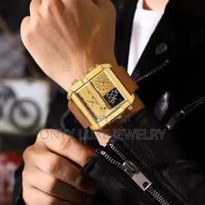 POEDAGAR Men’s Luxury Dual Display Analog Wristwatch