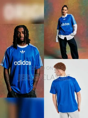 Adidas Original Retro Jersey – Pink Blue | Unisex Football T-Shirt