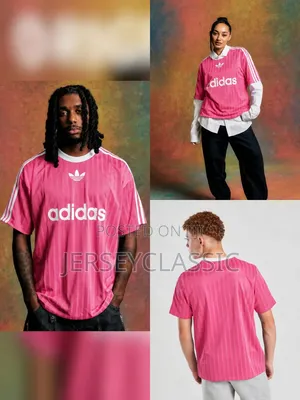 Adidas Original Retro Jersey – Pink Blue | Unisex Football T-Shirt