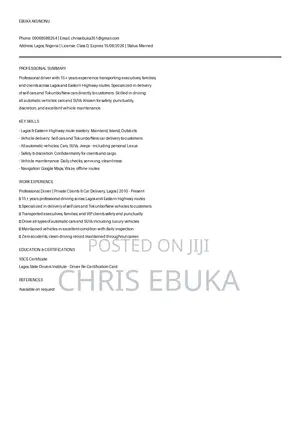 Drivers CV Job