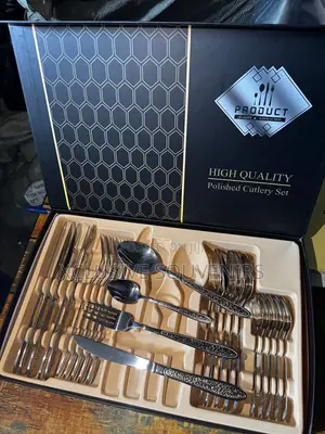 24Pcs Boxed Cutlery Set in Gold and Silver