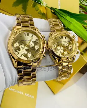Michael Kors Gold Chronograph Couple Watch Set