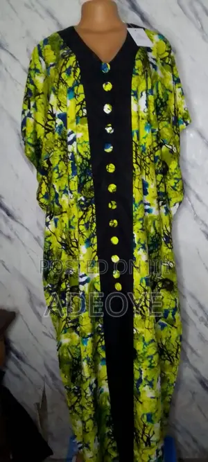 Elegant Vintage Print Bubu Gown – Free Size | Ready to Wear