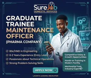 Graduate Trainee Maintenance Officer (Pharma Company)