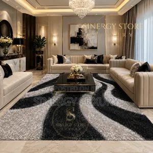 5x7fts Gray and Black Turkish Center Rug