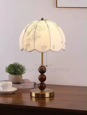 Fabric Lampshade European Vintage Table Lamp Sturdy Structure