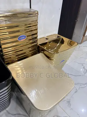 Luxury Executive Gold Water Closet With Wash Hand Basin Executive