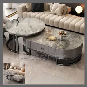 Luxury 2-in-1 Nesting Table Set(A+B Marble and Glass Luxury Table)