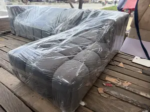 Modern Gray L-Shape Sofa Crafted With High-Quality Velvet F
