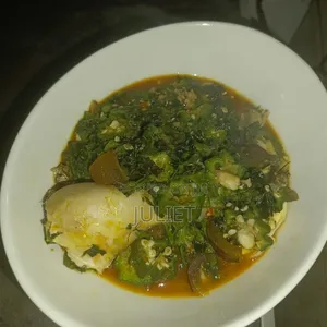 Okro Soup With Eba/Semo