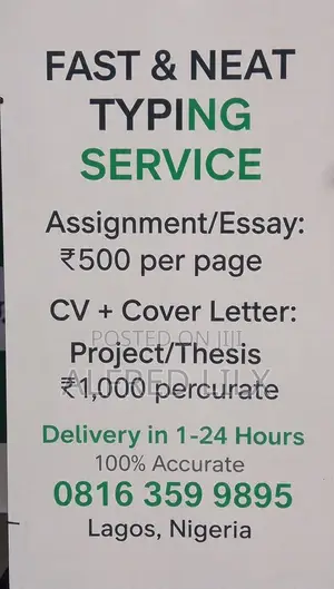 Professional Typing, CV Project Typing Service - Fast Delivery