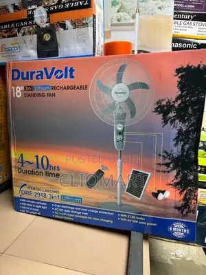 DuraVolt 18" Solar Rechargeable Fan With Remote