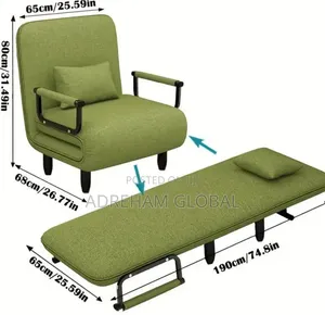 3in1 Convertible Sofa Bed and Chair Note:-With Single Pillow