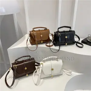 Pure Button Leather Bag