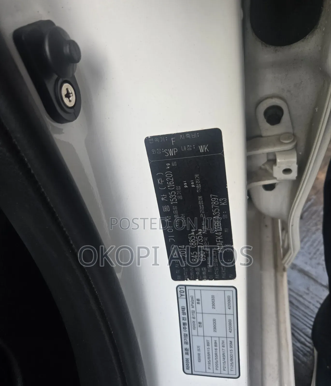 Kia K3 2014 White