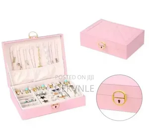 Jewelry Box Organizer With Lock - Necklace Ring Earring Storage Case