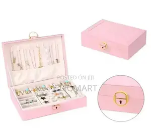 Jewelry Box Organizer With Lock - Necklace Ring Earring Storage Case