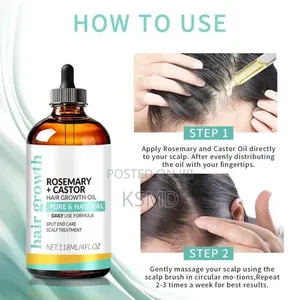 Rosemary Castor Hair Oil + Scalp Massager With Coconut Olive Oil