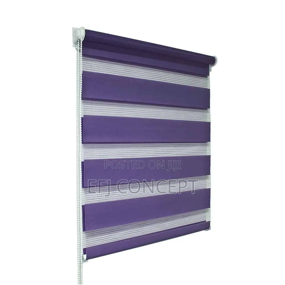 Purple Sample Plain Zebra Day and Night Blind Custom-Made