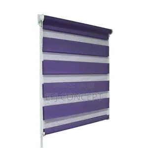 Purple Sample Plain Zebra Day and Night Blind Custom-Made