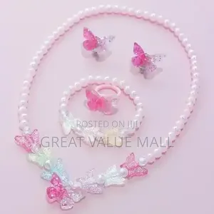 5-Piece Gradient Butterfly Kids' Jewelry Set