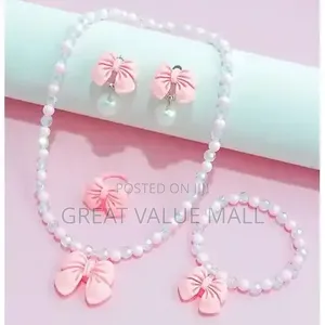 Bow Necklace Set Imitation Pearl Jewelry,