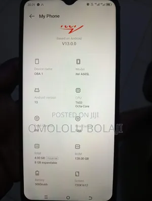 Itel A70 128 GB Black