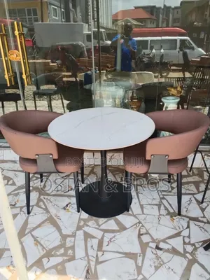Mini Marble Dinning Table by 2 Chairs