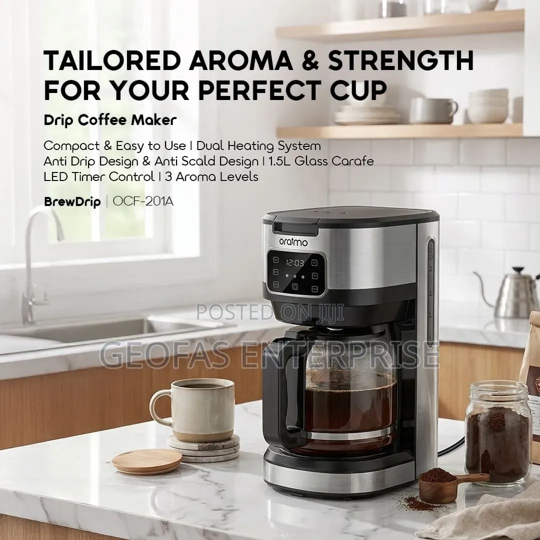 Oraimo BrewDrip 1.5L LED Timer Control Drip Coffee Maker