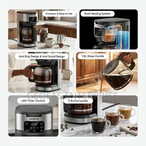 Oraimo BrewDrip 1.5L LED Timer Control Drip Coffee Maker